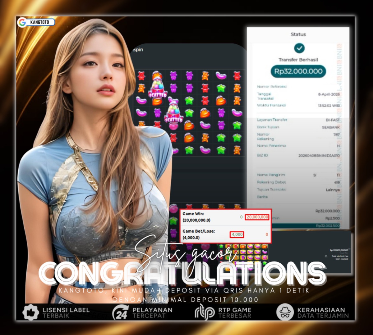 PRAGMATIC PLAY - JACKPOT SUGAR RUSH Rp32.000.000 LUNAS