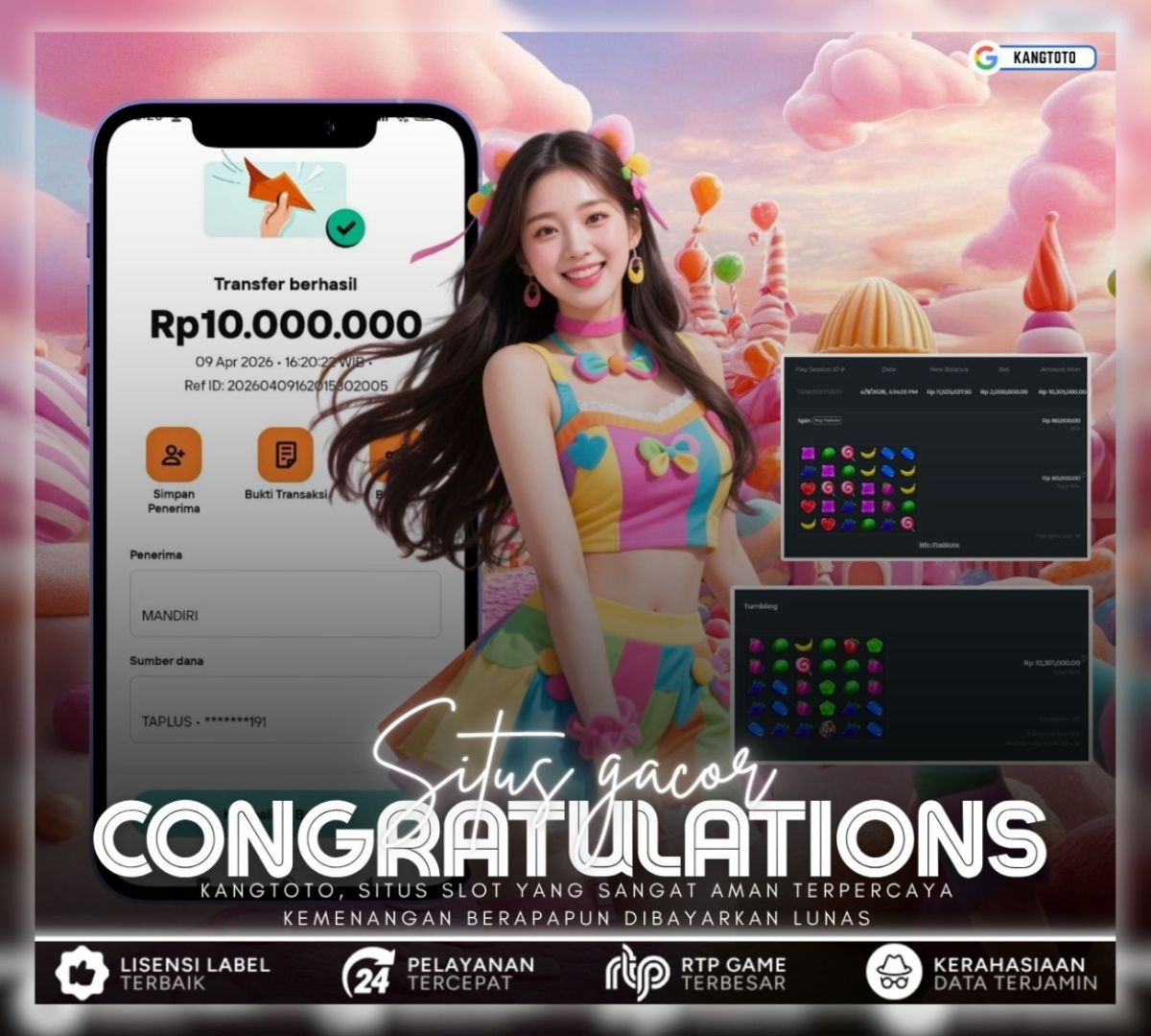 PRAGMATIC PLAY - JACKPOT SWEET BONANZA Rp10.000.000 LUNAS