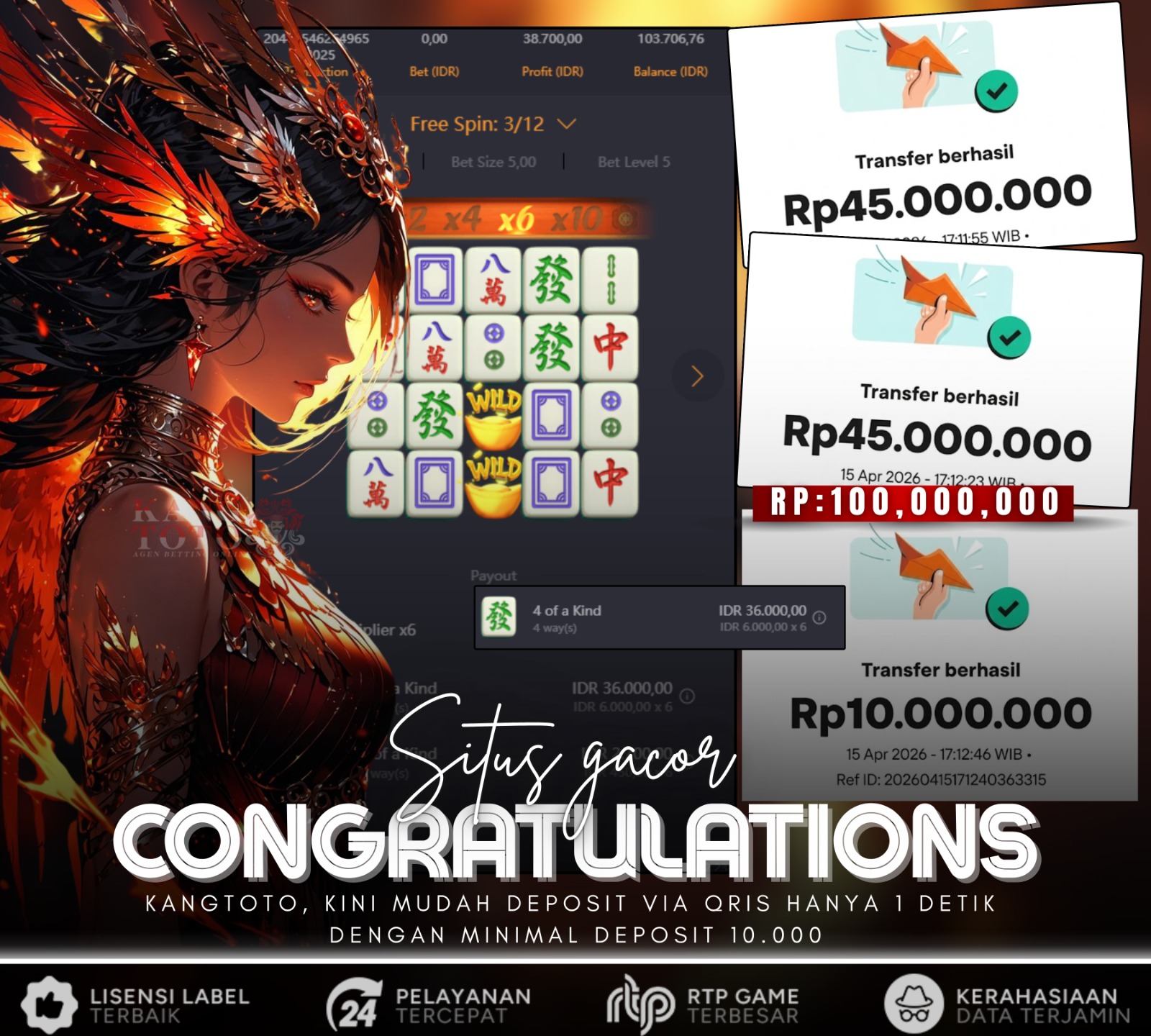 PG SOFT - JACKPOT MAHJONG WAYS 2 Rp100.000.000 LUNAS