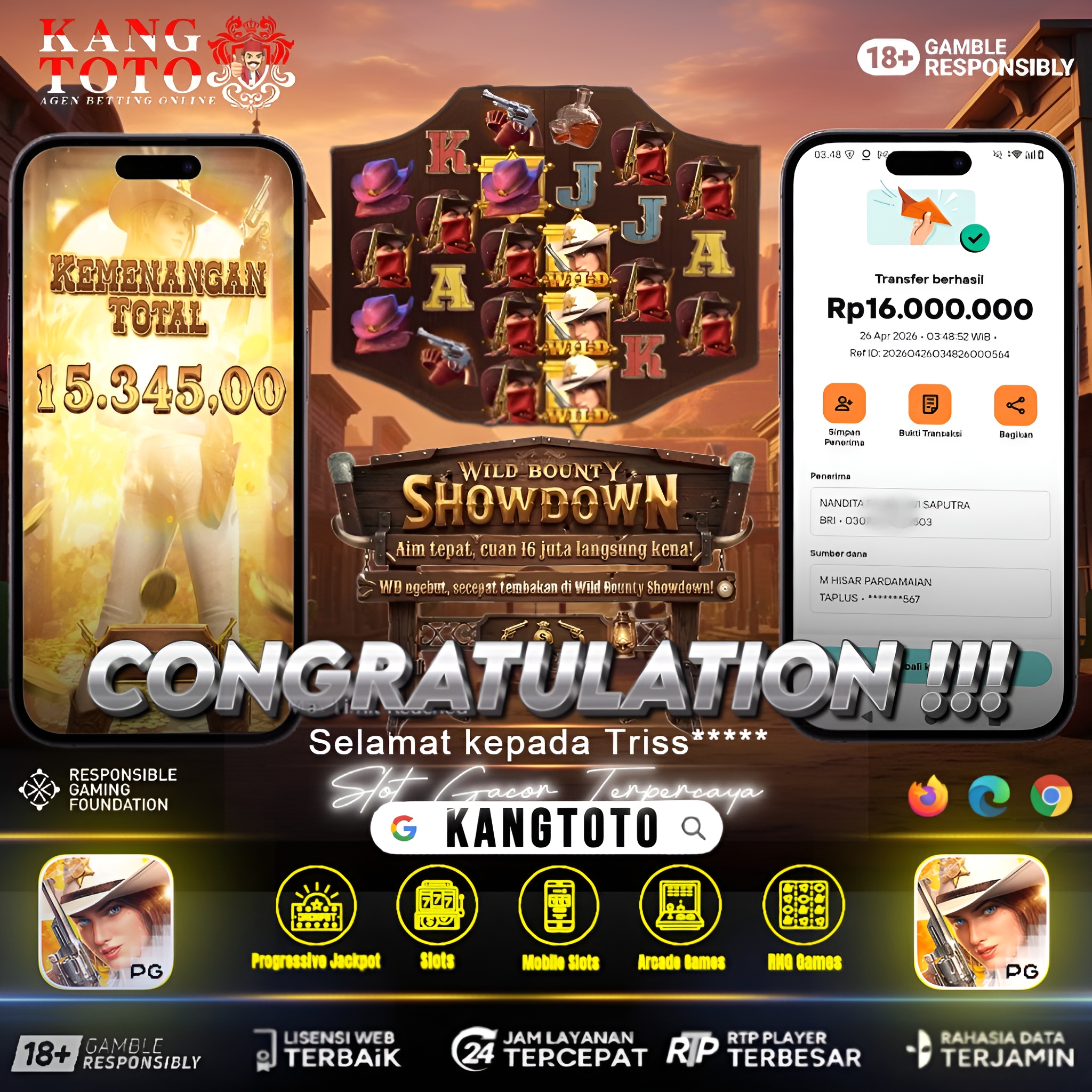 JACKPOT WILD BOUNTY SHOWDOWN RP 16.000.000