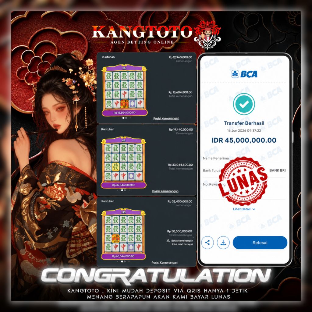 PRAGMATIC PLAY - MAHJONG WINS GONG XI FA CAI - JACKPOT RP : 45,000,000 - LUNAS