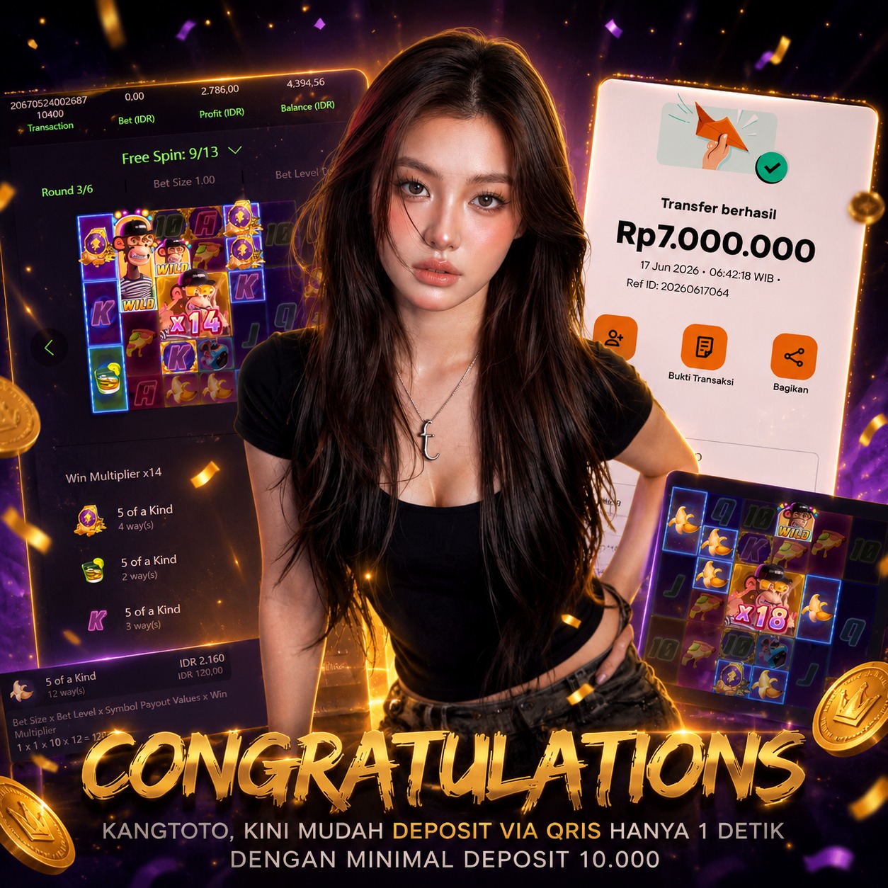 PG SOFT - WILD APE #3258 - JACKPOT RP : 7,000,000 - LUNAS