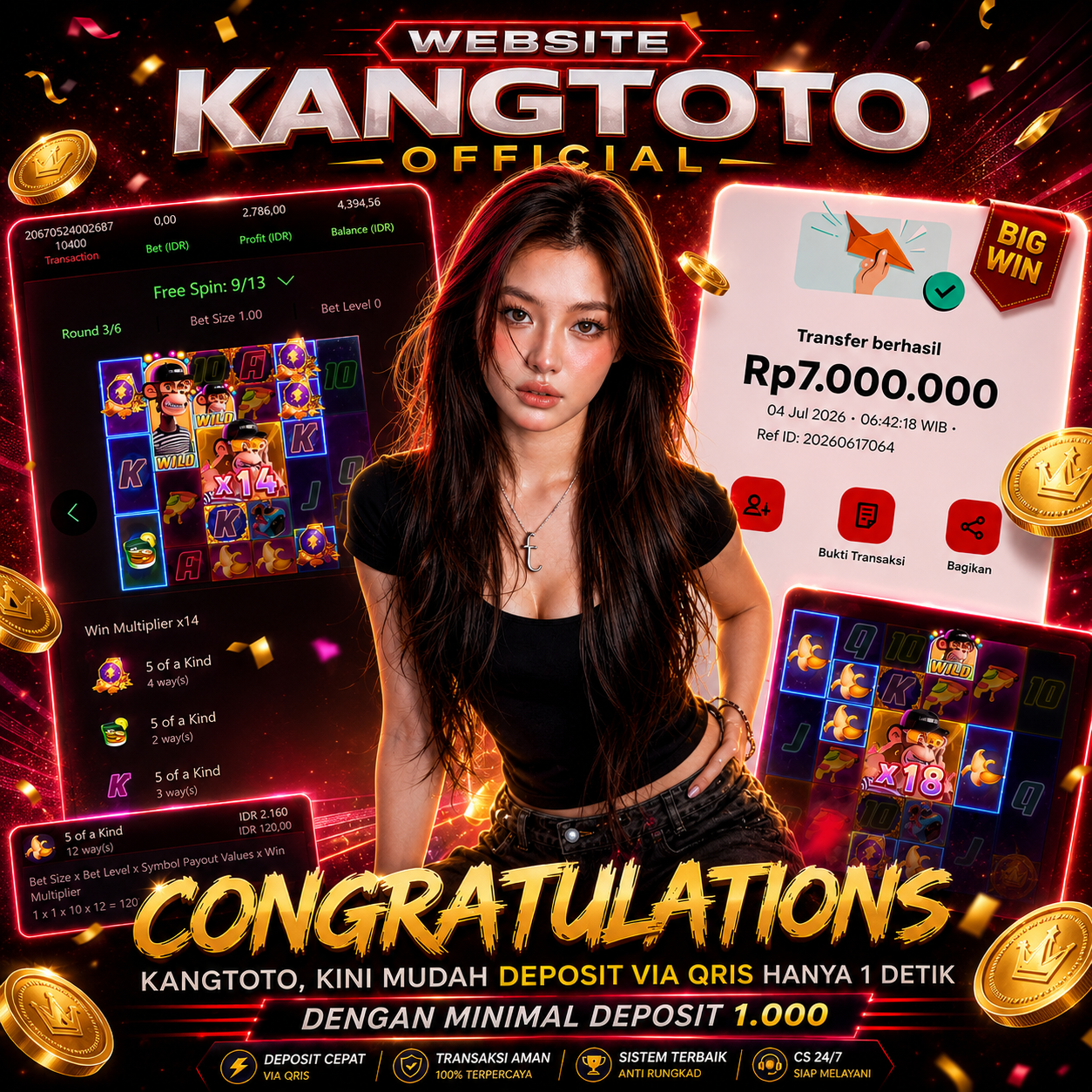 BUKTI JACKPOT DI PG SOFT - WILD APE #3258 Rp.7.000.000 LANGSUNG DI BAYAR LUNAS