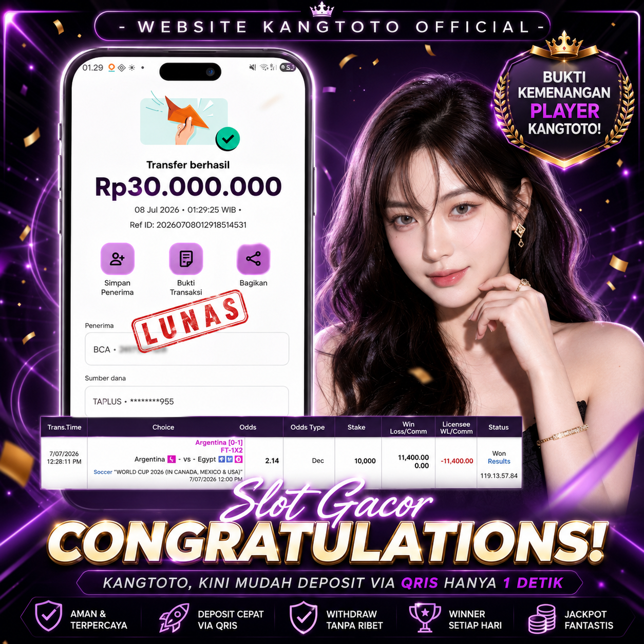 JACKPOT - SPORTS Rp. 30.000.000 LANGSUNG DI BAYAR LUNAS
