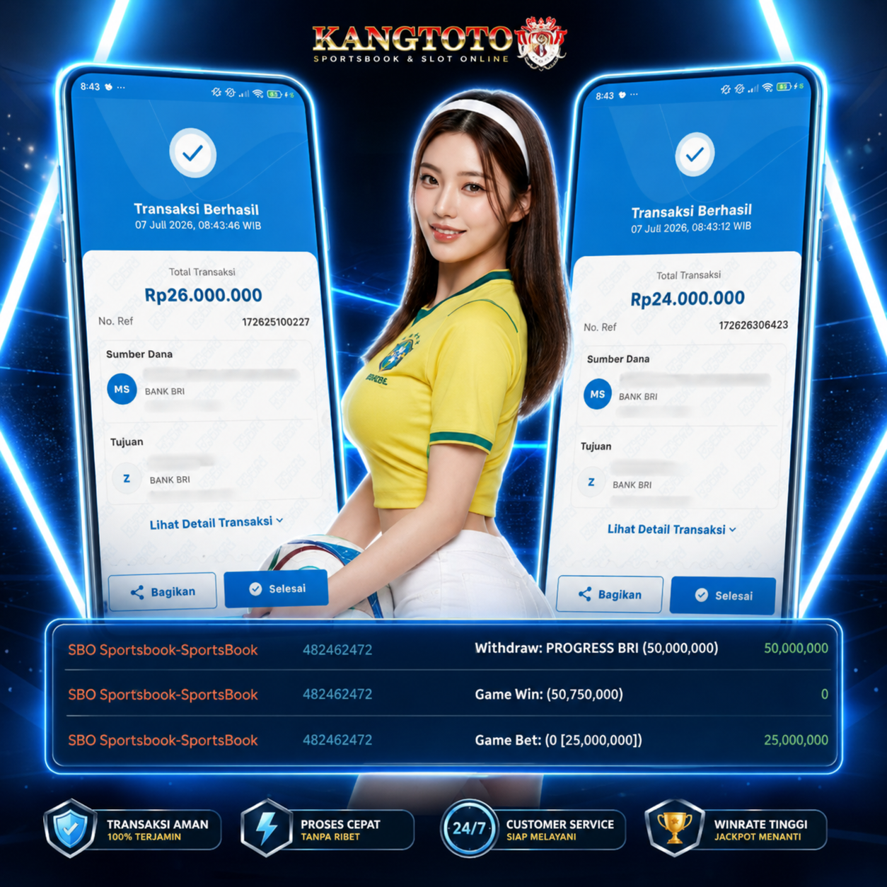 BUKTI NYATA JACKPOT DI SPORTSBOOK!! Rp 50.000.000