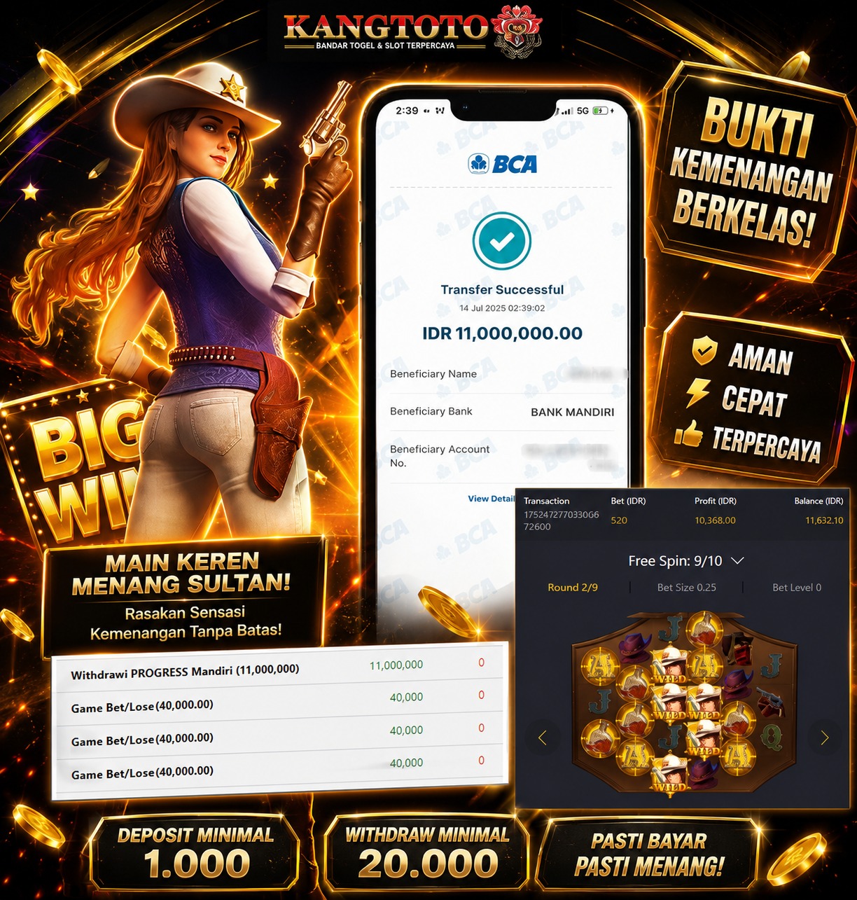BUKTI NYATA WILD BANDITO PECAH!!! Rp 11.000.000