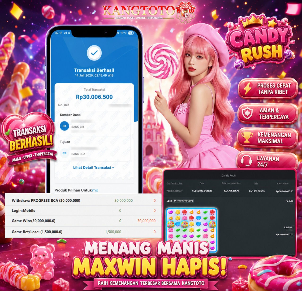 MELETUSSS SWEET BONANZA!!!!! Rp 30.000.000 LUNASSS!!!
