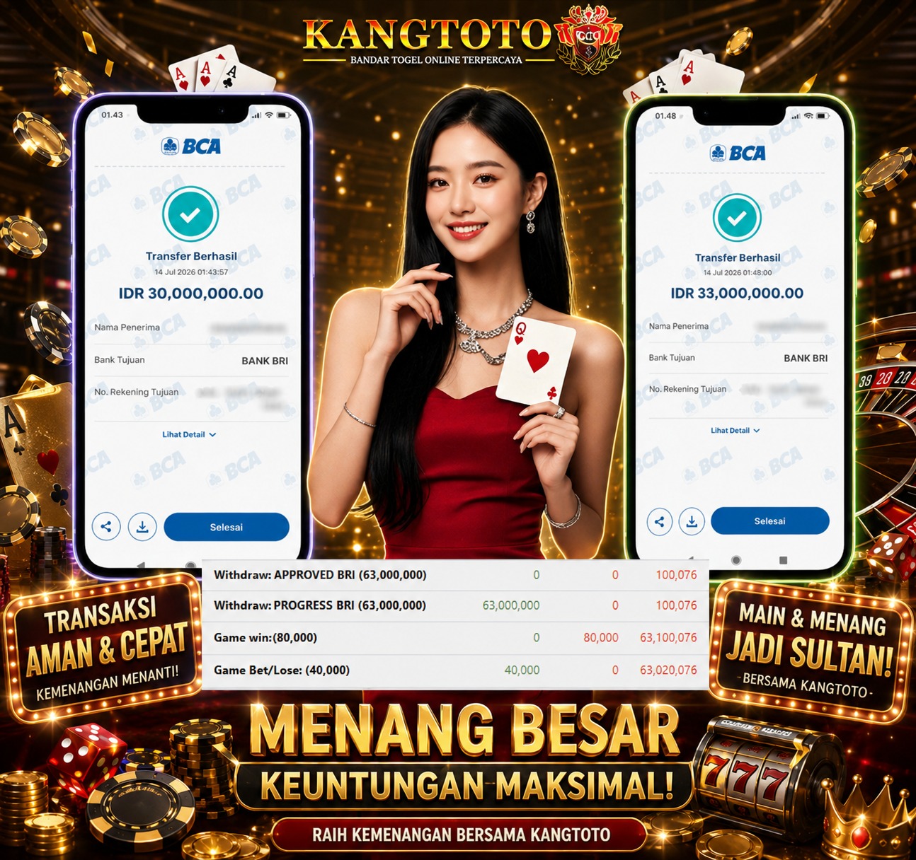 KINYIS KINYISSS CASINO SERRR !!! Rp 63.000.000 DIBAYAR LUNASSSS!!!!