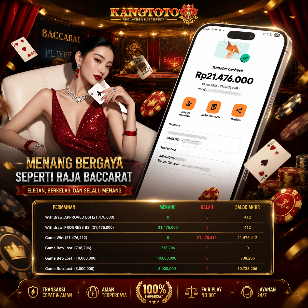 BUKTI NYATA AB- BACCARAT Rp 21.476.000 LUNAS!!!!