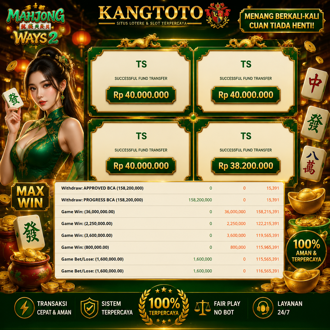 💥 MAHJONG WAYS 2 PECAH PARAH! TOTAL WD Rp  158.000.000 JUTA RUPIAH CAIR MULUS! 🀄🐉💥