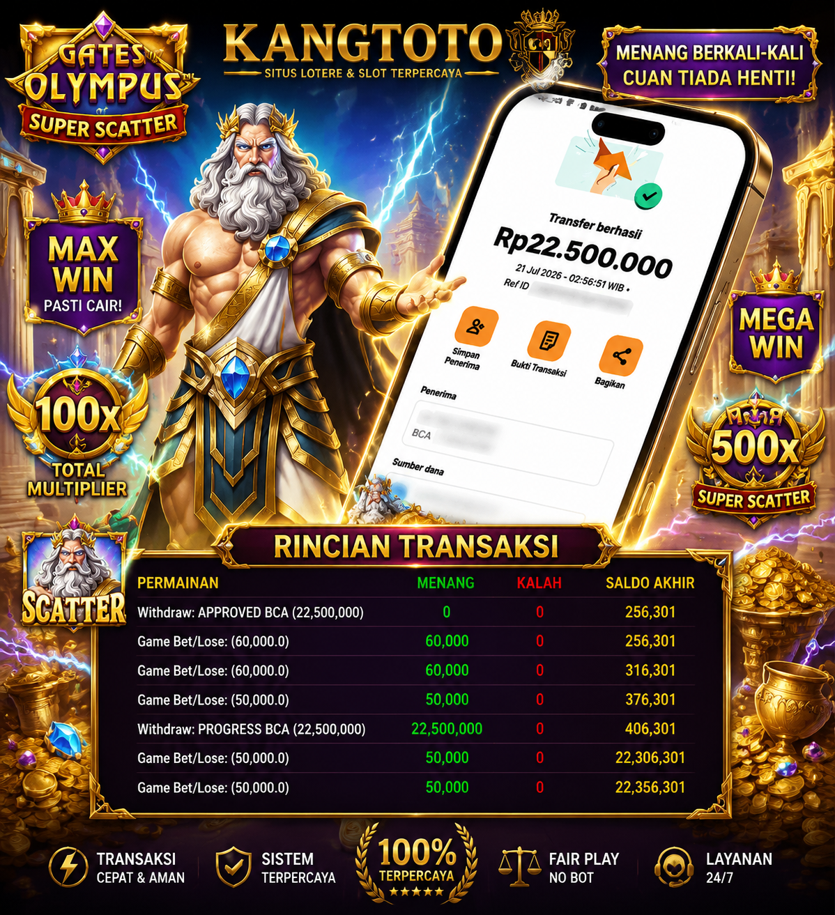 PETIR BUKAN SEMBARANG PETIR, SEKALI DIBANTING RP 22.500.000 JUTA MASUK REKENING! ⚡️🤑