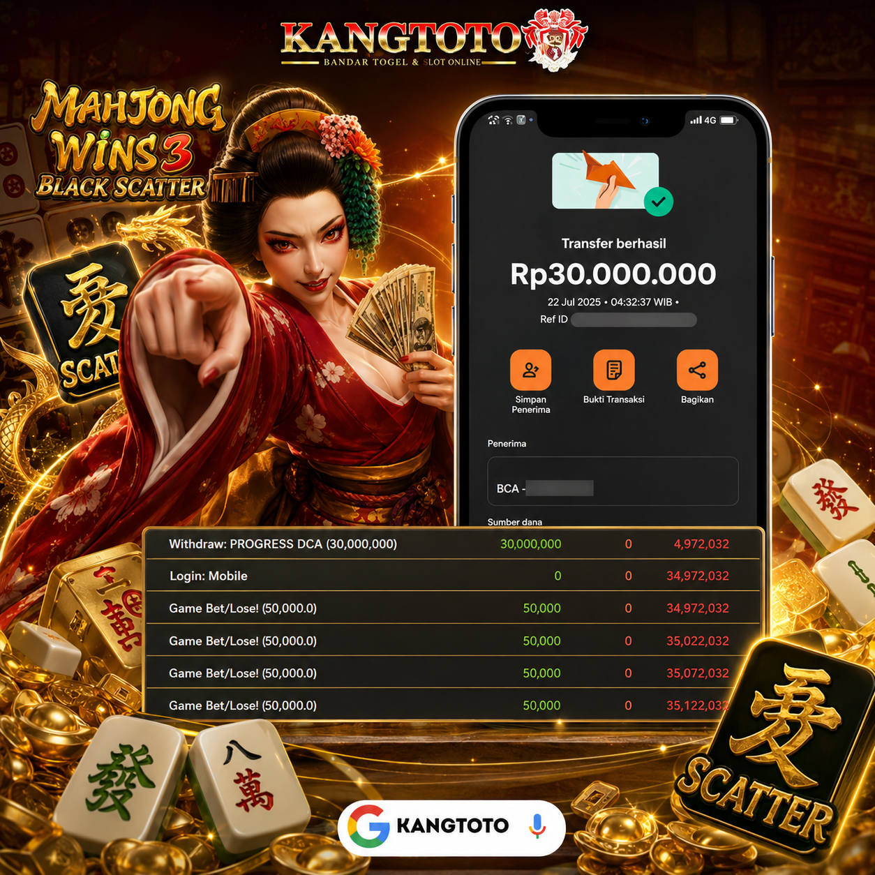 NIAT AWAL ISENG ISENG MAIN MAHJONG WAYS 3 BLACKSCATTER PECAH Rp 30..000.000 LUINAS !!!!