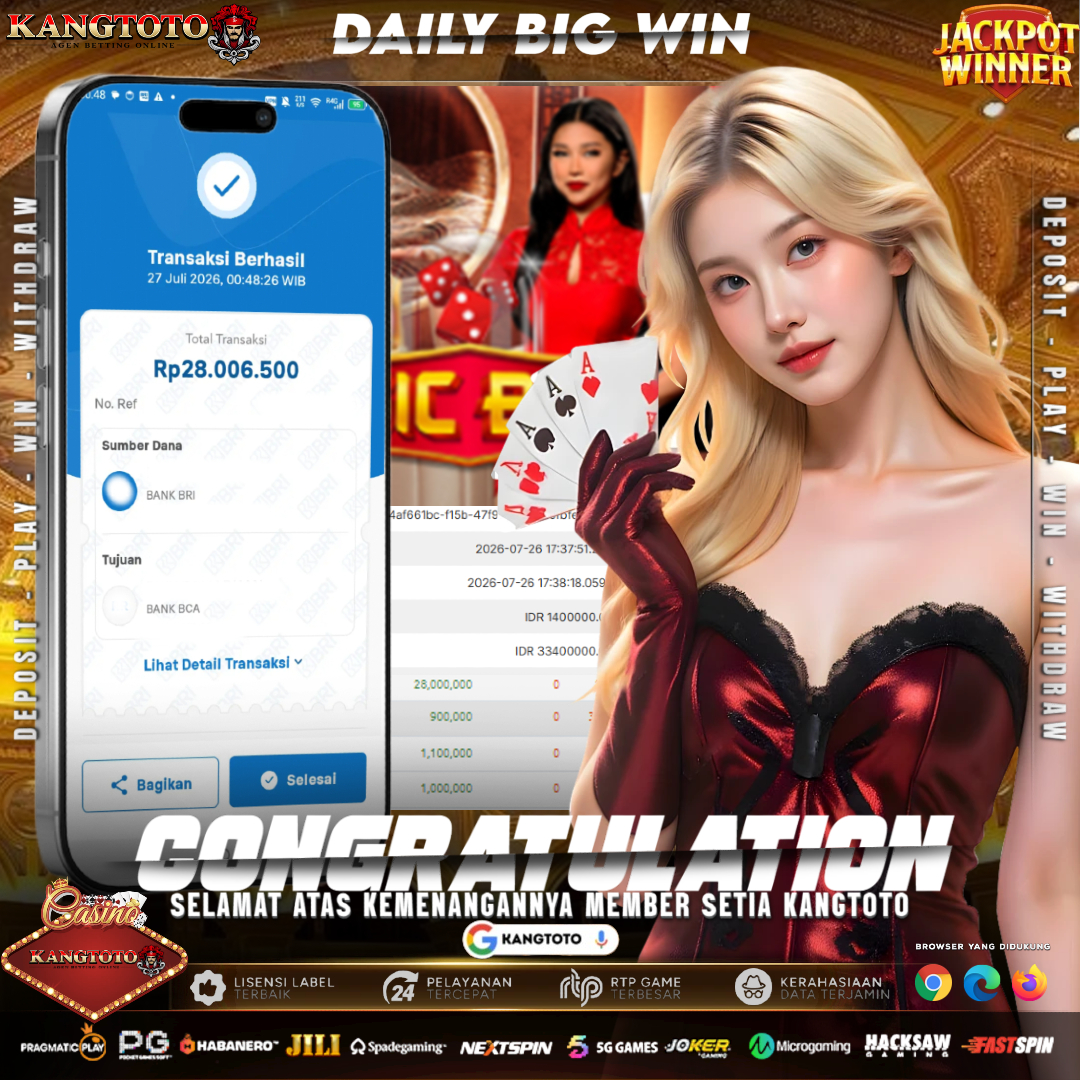💋💵SENSASI LIVE CASINO MELEDAK! KANGTOTO BAWA HOKI! 💋💵 Rp 28.000.000 !!!!