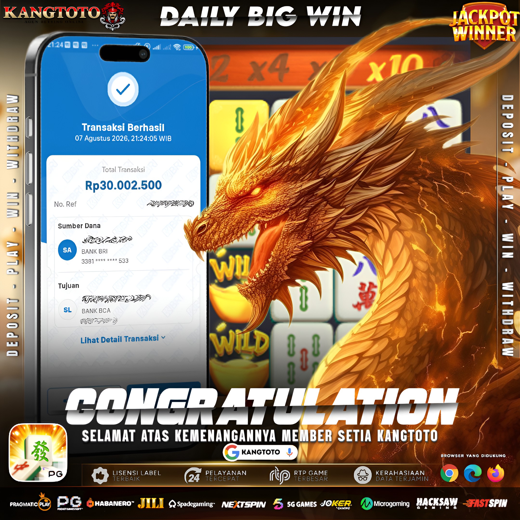 🐲 DAILY BIG WIN MAHJONG WAYS IS REAL! WITHDRAW Rp 30.002.500 LUNASS!!🐲