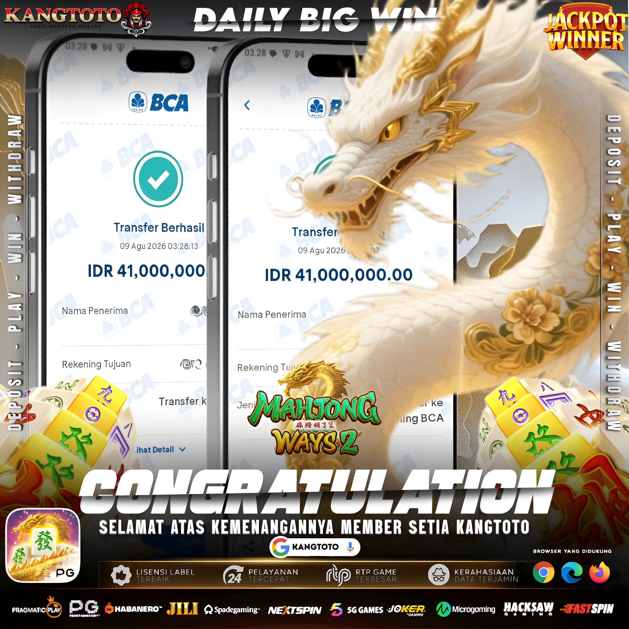 MAHJONG WAYS 2 BAWA KEBERUNTUNGAN SENSASIONAL Rp 82.000.000 !!🎉🐉