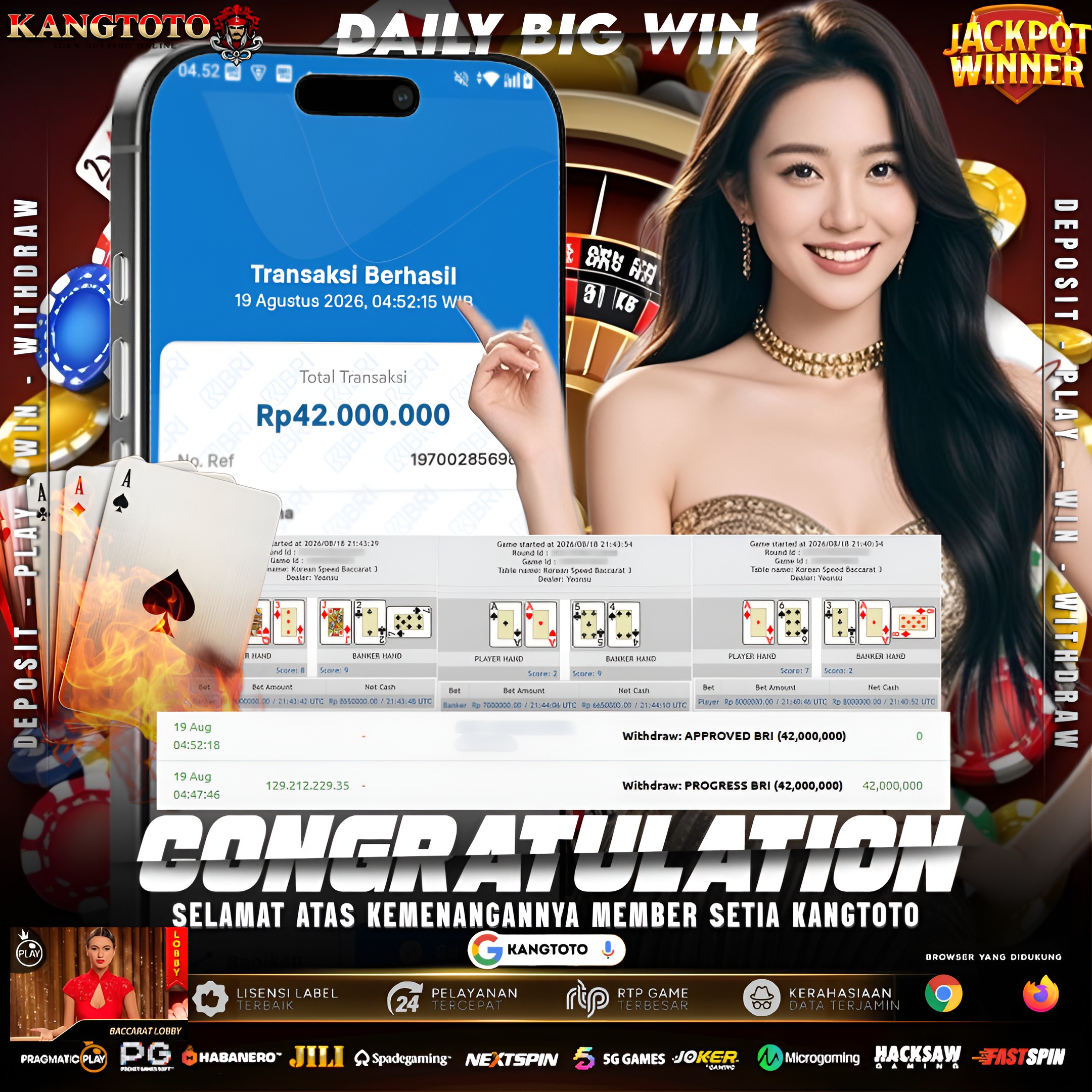 BACCARAT PRAGMATIC GACOR PARAH ! CAIR RP 42.000.0000 LUNAS !