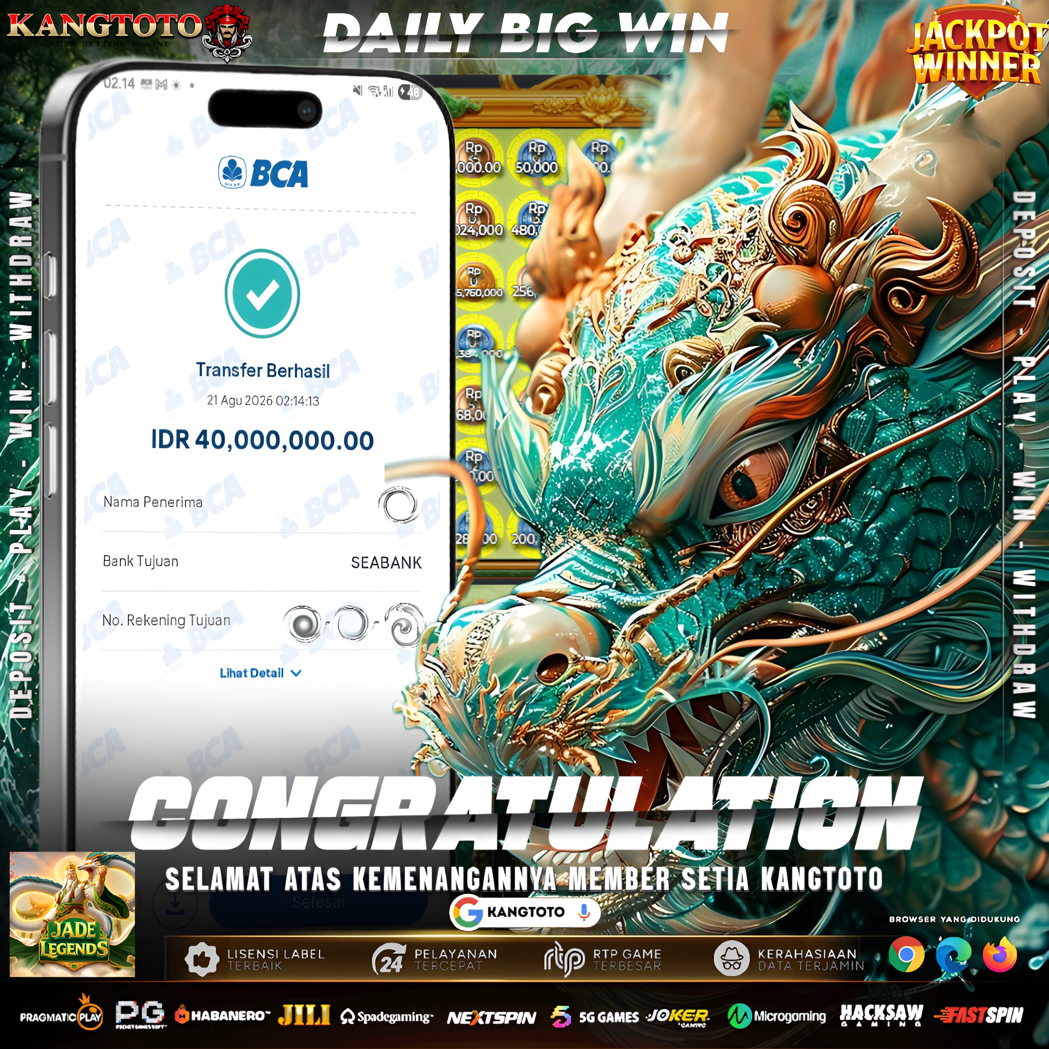 😱 JADE LEGENDS LAGI BANJIR PECAHAN JACKPOT! WD Rp 40.000.000 KILAT! 🐲🔥