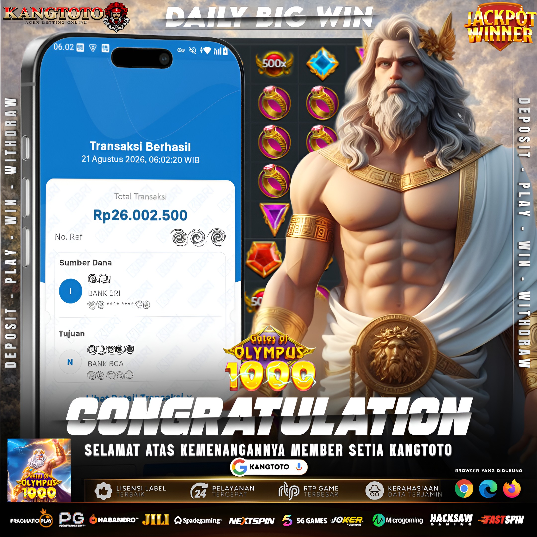 ⚡️ PETIR x500 ZEUS OLYMPUS 1000 MENYAMBAR! WD Rp 26.000.000 CAIR KILAT! ⚡️