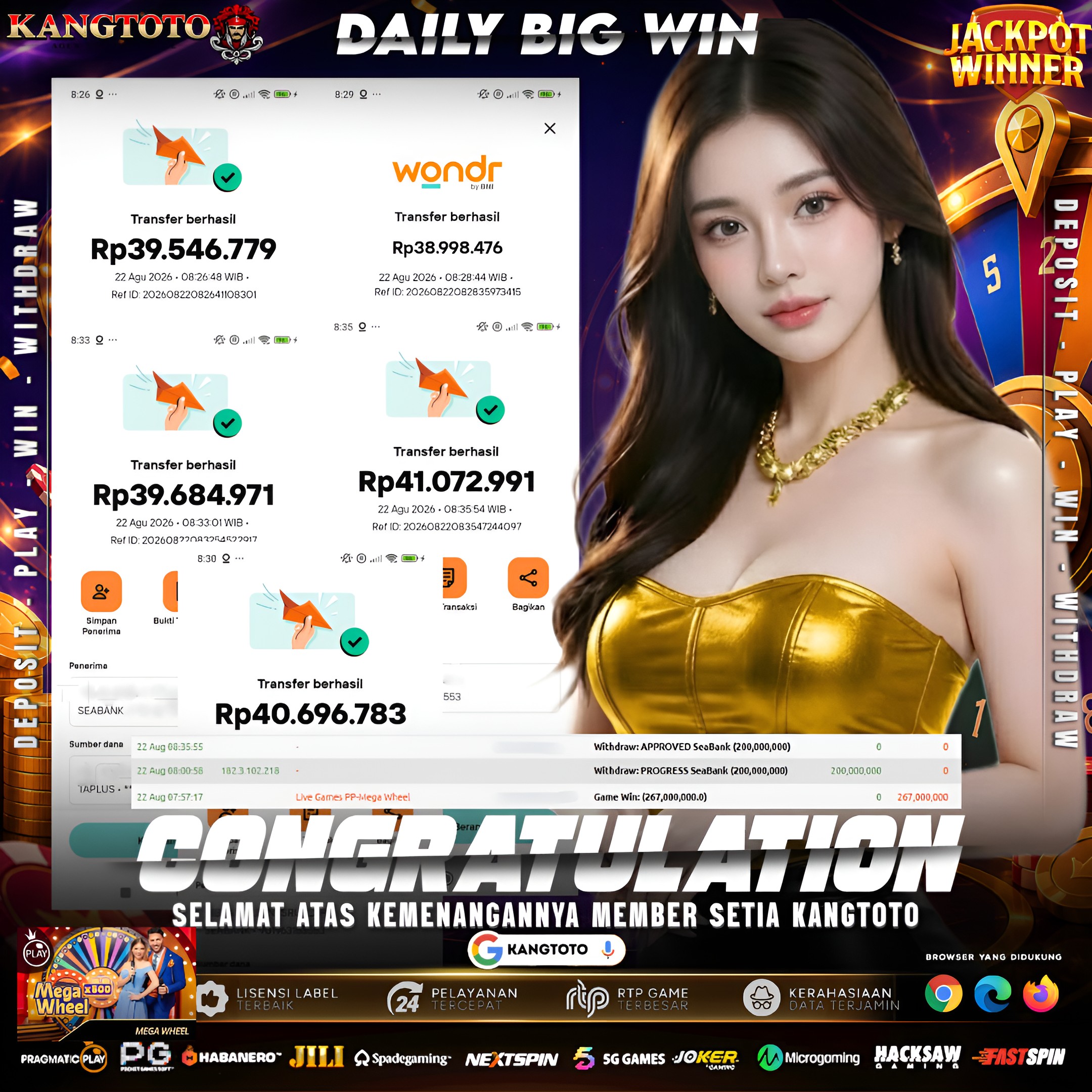 SUPER MAXWIN MEGA WHEEL! TOTAL CAIR Rp 200.000.000,- LUNAS!
