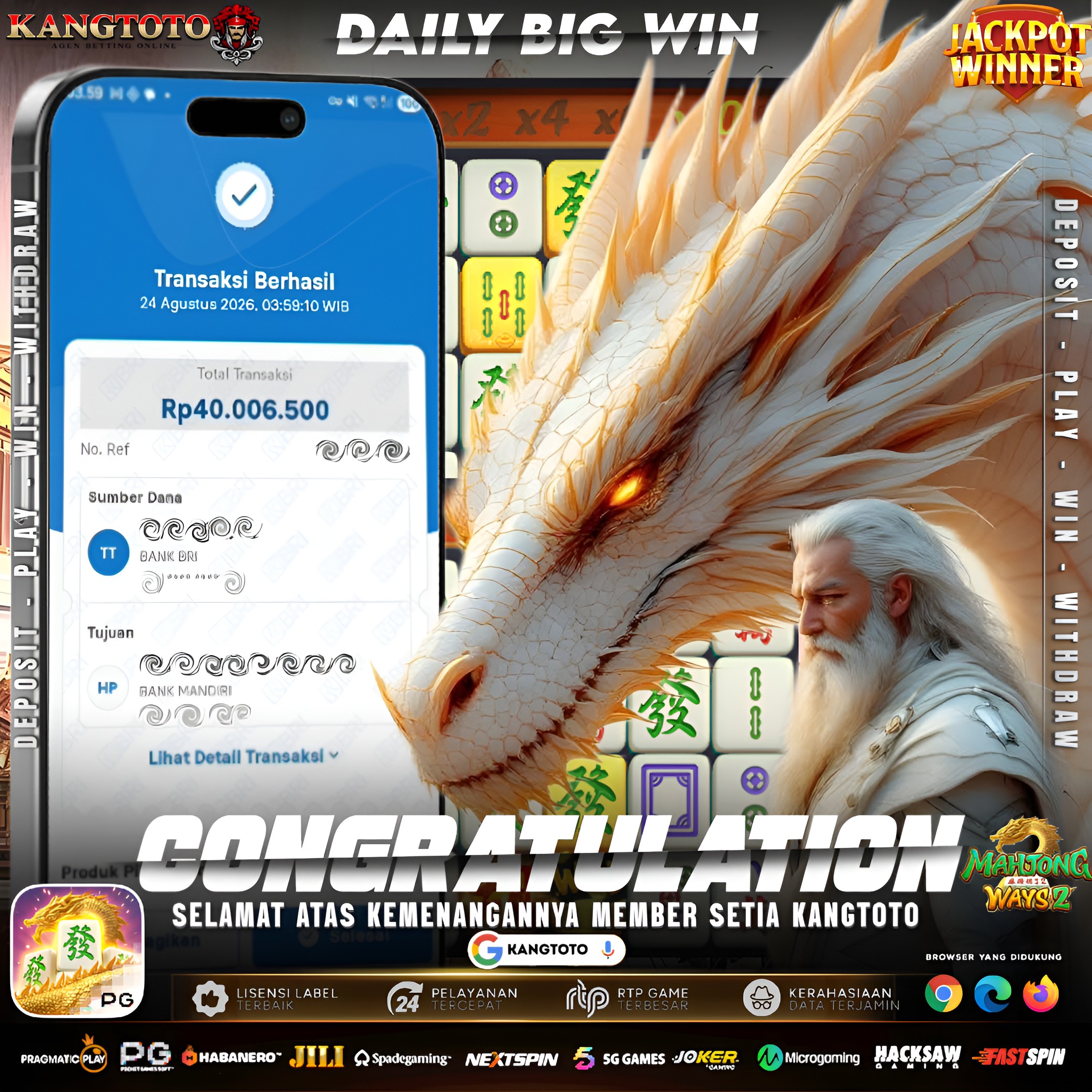 🐉 NAGA EMAS MAHJONG WAYS 2 NGAMUK! WD Rp 40.000.000 CAIR KILAT! 🐉