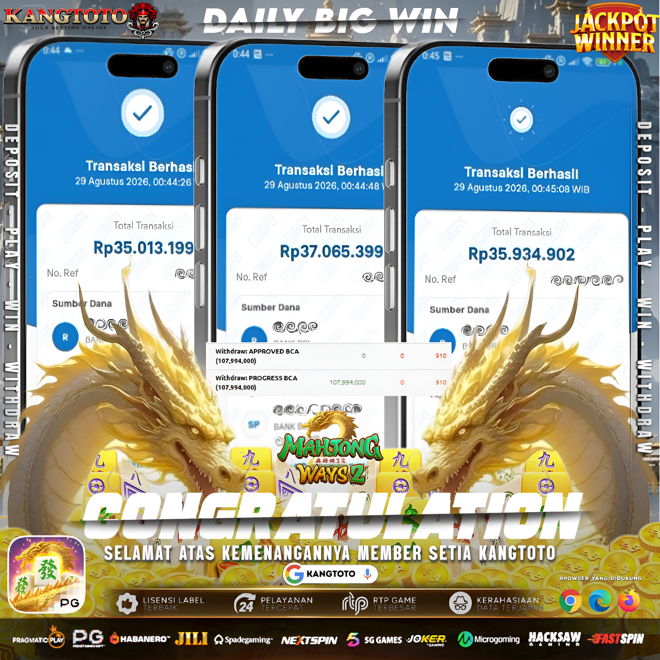 🐉 DUO NAGA EMAS MAHJONG WAYS 2! TOTAL WD TEMBUS 107.994.000 JUTA! 💸