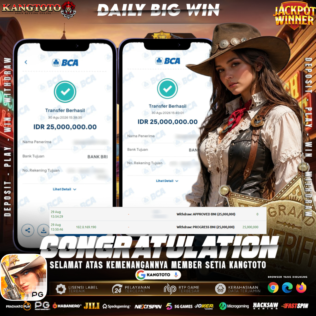 WILD BOUNTY BANDITO MANTAP! WITHDRAW TOTAL RP 50.000.000 DI KANGTOTO!
