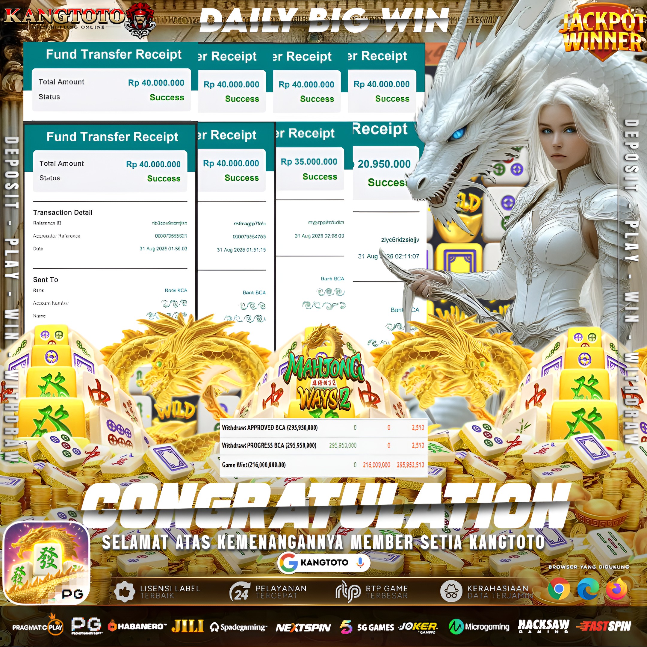 🐉 NAGA MAHJONG WAYS 2 MELEDAK SUPER MAXWIN TOTAL WIHDRAW Rp 295.950.000 LUNAS !