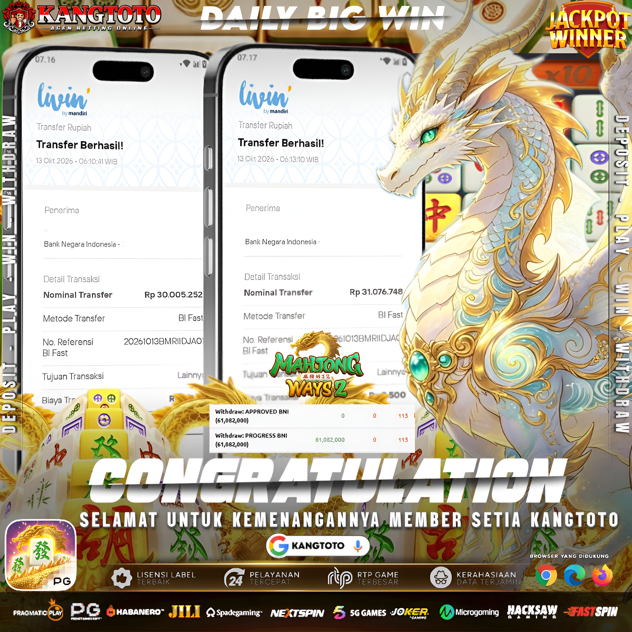 🎡BIG WIN MAHJONG WAYS 2! PANEN Rp 61.082.000 DI KANGTOTO!