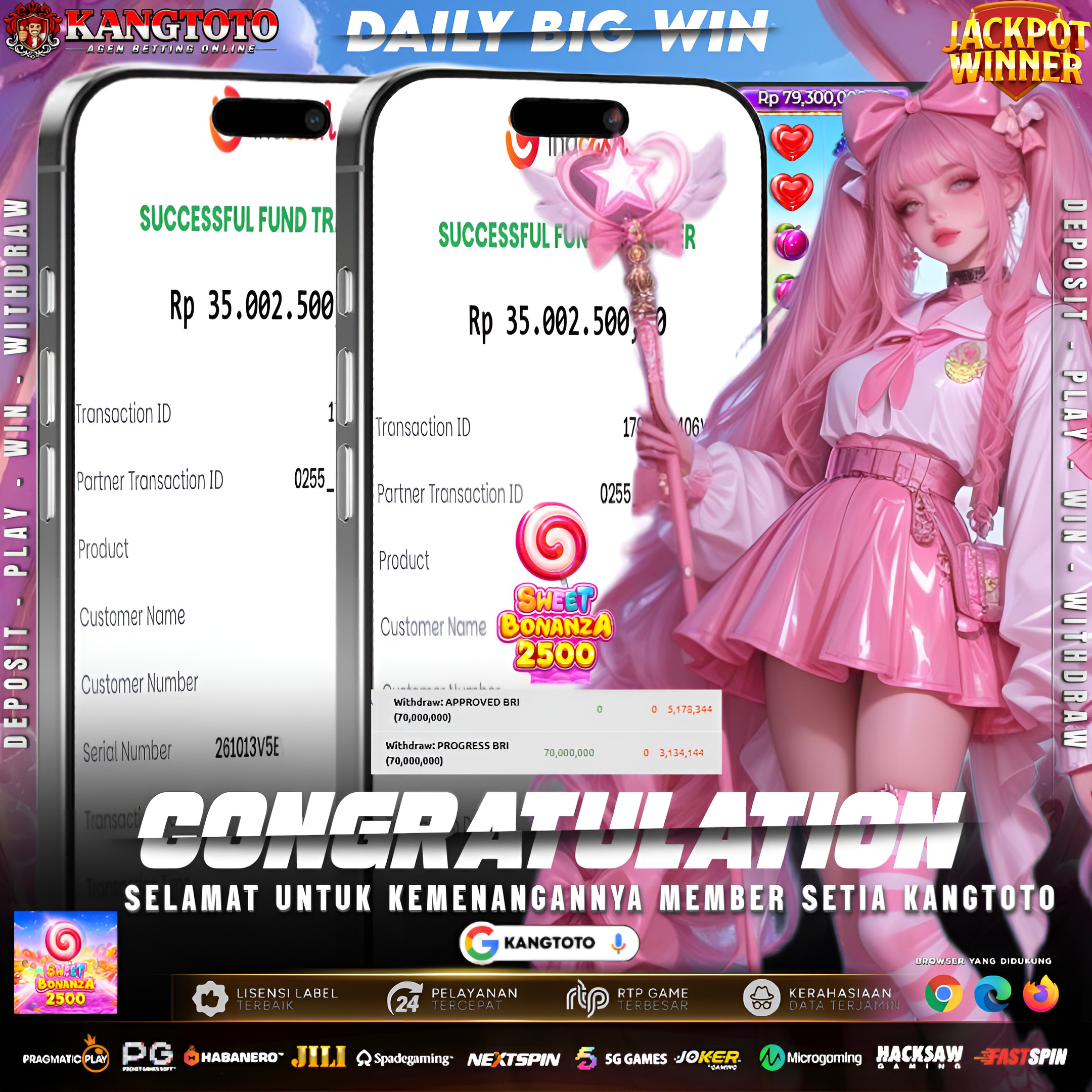 🎡BIG WIN SWEET BONANZA 2500! PANEN Rp 70.000.000 DI KANGTOTO!