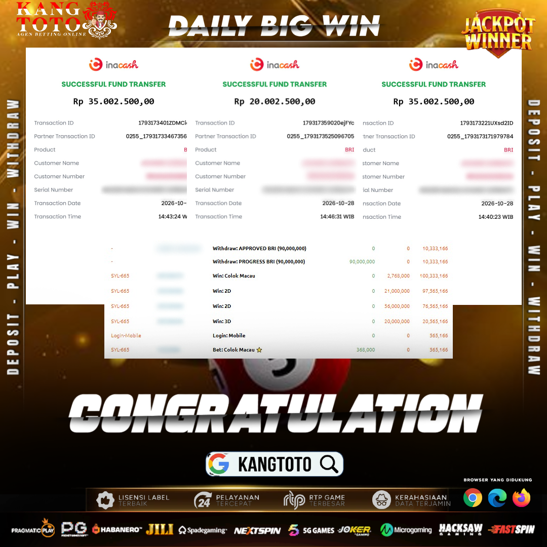 PREDIKSI AKURAT !!! JP TOGEL KANGTOTO TEMBUS 90JT !!!